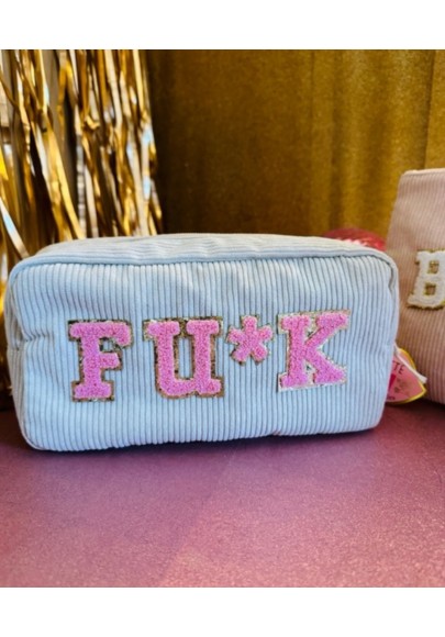 Trousse beige en velours  FU*CK marque les vilaines filles