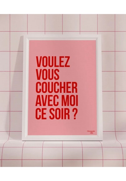 Affiche Voulez vous Pêche et rouge