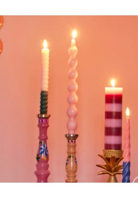 Bougies torsadées rose fluo pack de 2 marque rex london