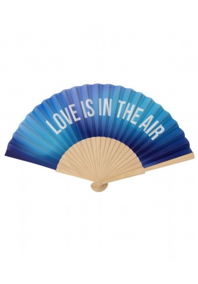 Eventail Love is in the air bleu