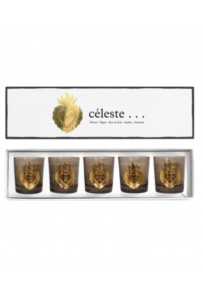 coffret de 5 Bougies Céleste