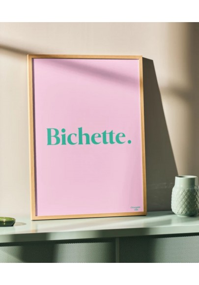 Affiche Bichette Rose et vert