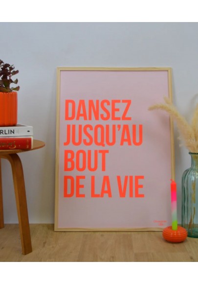 Affiche XL Dansez Rose et orange fluo