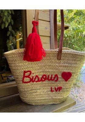 Panier Bisous coloris rouge