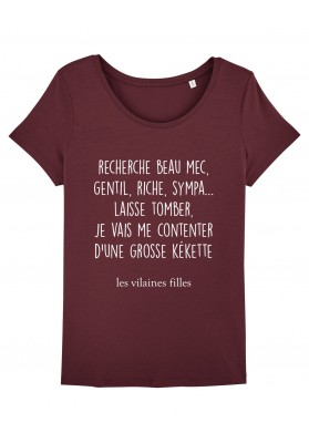 Tee-shirt col rond Recherche beau mec bio
