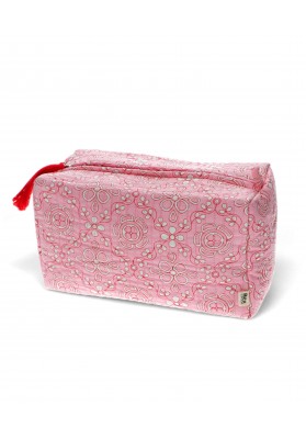 Trousse de toilette imprimé rose
