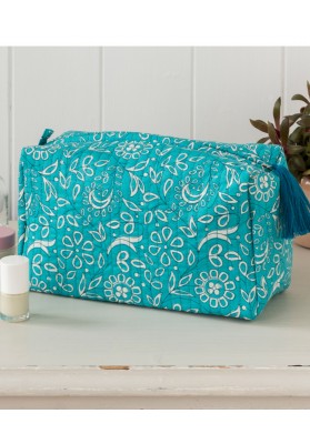 Trousse de toilette imprimé bleu