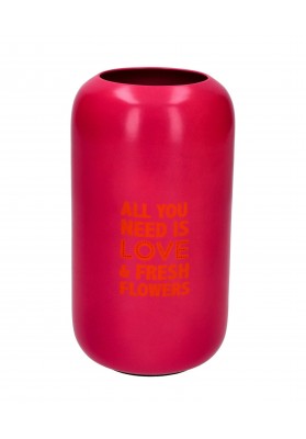 Petit vase rose fluo All you need is love and fresh flower