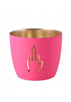 Photophore en métal rose fluo F***