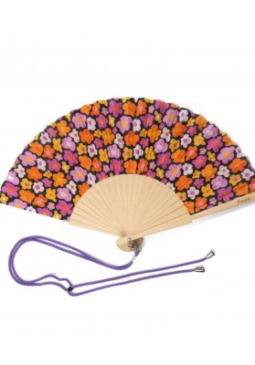 Eventail fleurs vintage