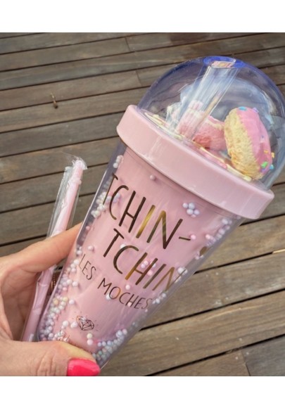 Verre paille confettis tchin tchin les moches