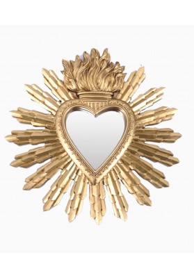 Miroir Ex voto doré coeur