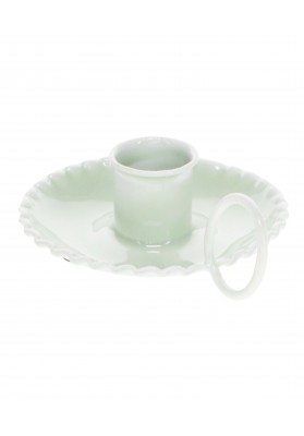 Bougeoir chandelier en email gris