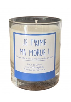Bougie Je t'aime ma Morue parfum Fleur de coton
