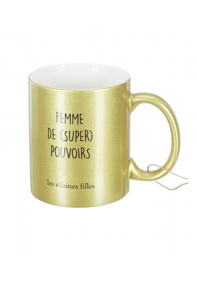 Mug doré Femme de super pouvoirs
