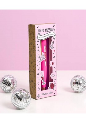 Stylo à messages coloris rose