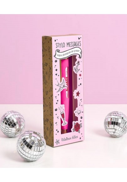 Stylo à messages coloris rose
