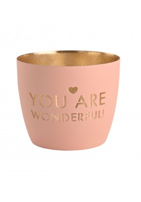 Photophore  YOU ARE WONDERFUL Rose pastel