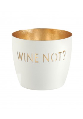 Photophore en porcelaine WINE NOT blanc