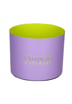 Photophore en métal NAMASTE BITCHES violet et vert