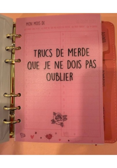 Recharge pour Agenda perpetuel à paillettes marque les vilaines filles