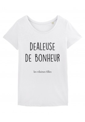 Tee-shirt col rond Dealeuse de bonheur bio