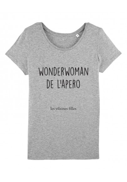 Tee-shirt col rond wonderwoman bio
