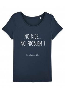 Tee-shirt col rond No kids no problem bio