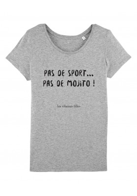 Tee-shirt col rond Pas de sport, pas de mojito bio