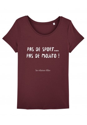 Tee-shirt col rond Pas de sport, pas de mojito bio