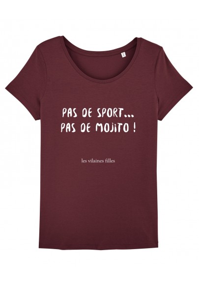 Tee-shirt col rond Pas de sport, pas de mojito bio