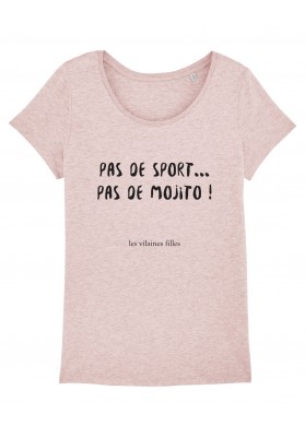 Tee-shirt col rond Pas de sport, pas de mojito bio