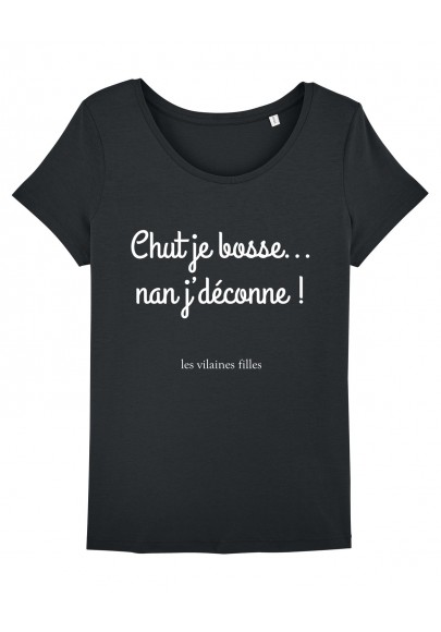 Tee-shirt col rond Chut je bosse bio