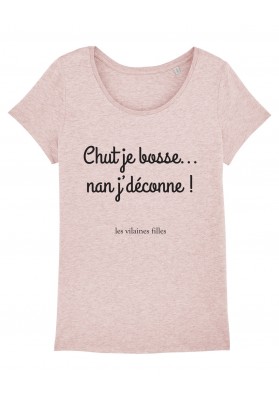Tee-shirt col rond Chut je bosse bio