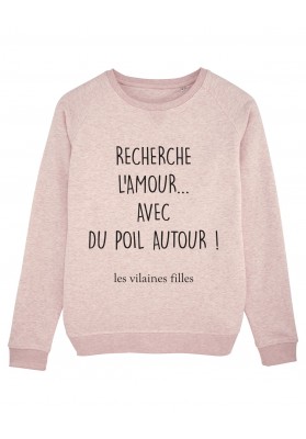 Sweat col rond Recherche l'amour bio