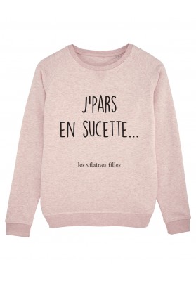 Sweat col rond J'pars en sucette bio