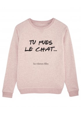 Sweat col rond Tu pues le chat bio