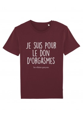 Tee-shirt homme Don d'orgasme bio marque les vilaines filles