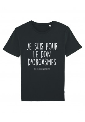 Tee-shirt homme Don d'orgasme bio marque les vilaines filles