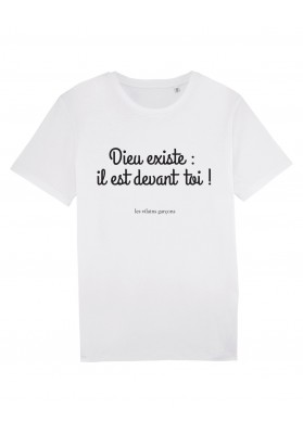 Tee-shirt homme  Dieu existe bio marque les vilaines filles