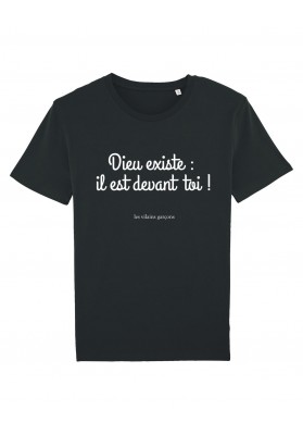 Tee-shirt homme  Dieu existe bio marque les vilaines filles