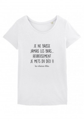 Tee-shirt col rond Je ne baisse jamais les bras bio