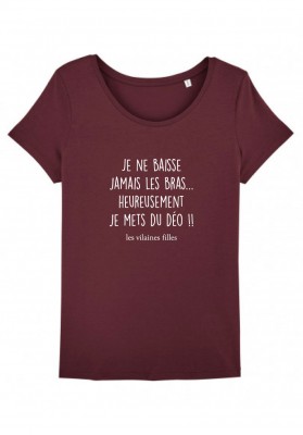 Tee-shirt col rond Je ne baisse jamais les bras bio