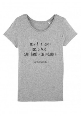 Tee-shirt col rond Non à la fonte des glaces sauf dans mon mojito bio