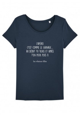 Tee-shirt col rond L'apéro, c'est comme le gainage bio