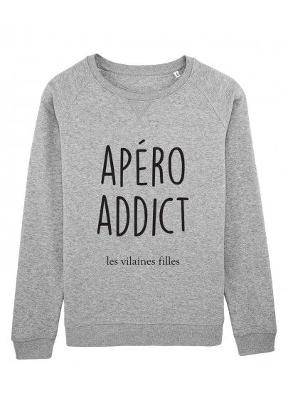 Sweat Apero addict bio marque les vilaines filles