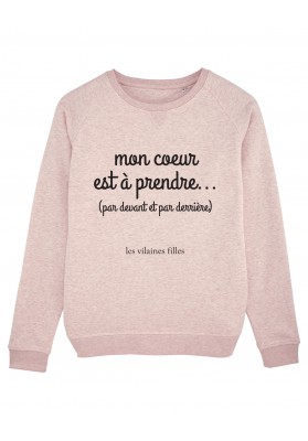 Sweat Coeur à prendre bio marque les vilaines filles