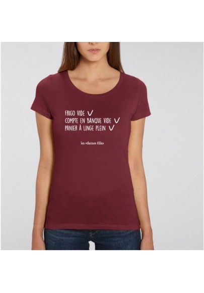 Tee-shirt Frigo vide, compte en banque vide marque les vilaines filles
