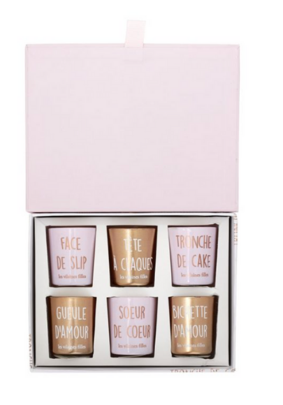 coffret de 6 bougies "Mots doux » marque les vilaines filles