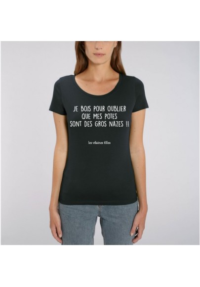Tee-shirt Je bois pour oublier marque les vilaines filles humour